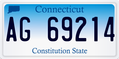 CT license plate AG69214