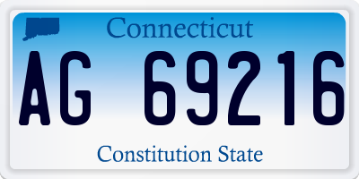 CT license plate AG69216