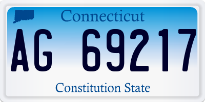 CT license plate AG69217
