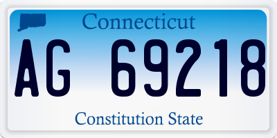 CT license plate AG69218