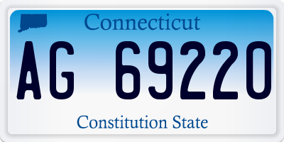 CT license plate AG69220