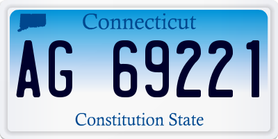 CT license plate AG69221