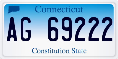 CT license plate AG69222