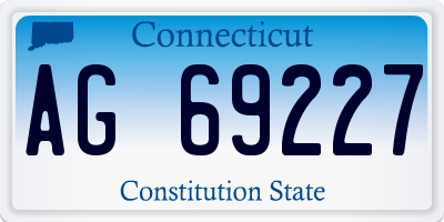 CT license plate AG69227