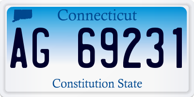 CT license plate AG69231