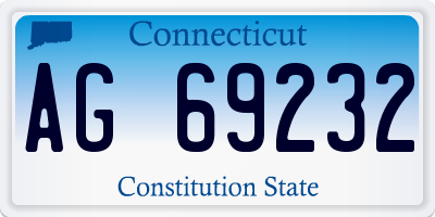 CT license plate AG69232