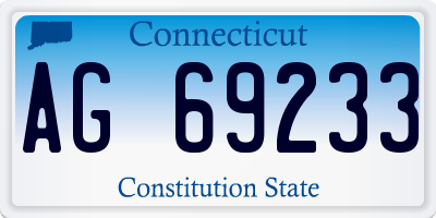 CT license plate AG69233