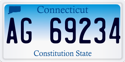 CT license plate AG69234