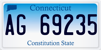 CT license plate AG69235
