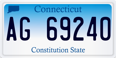 CT license plate AG69240