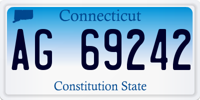 CT license plate AG69242