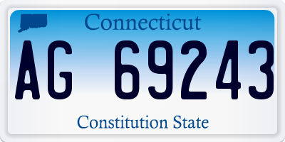 CT license plate AG69243
