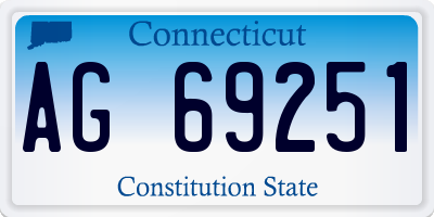 CT license plate AG69251