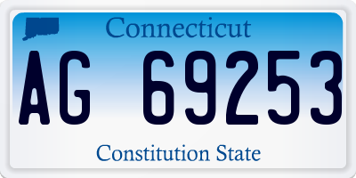 CT license plate AG69253