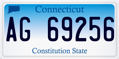CT license plate AG69256