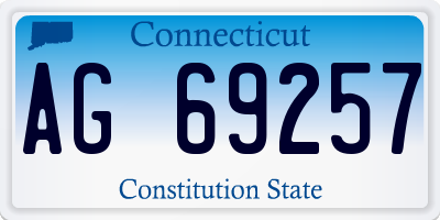 CT license plate AG69257
