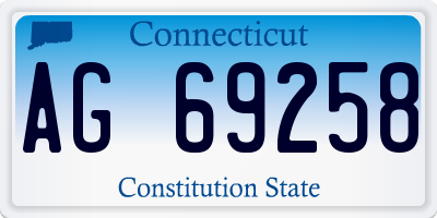 CT license plate AG69258