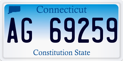 CT license plate AG69259