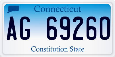 CT license plate AG69260