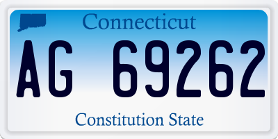CT license plate AG69262