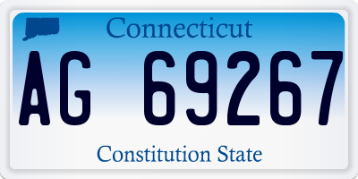 CT license plate AG69267