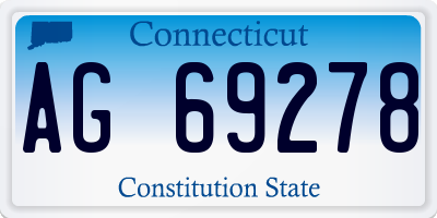 CT license plate AG69278