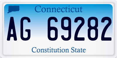 CT license plate AG69282