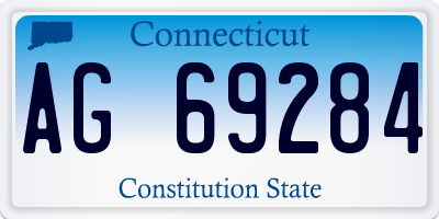 CT license plate AG69284
