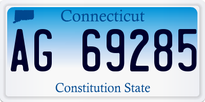 CT license plate AG69285