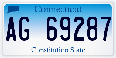CT license plate AG69287