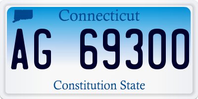 CT license plate AG69300