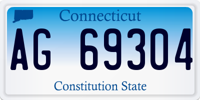 CT license plate AG69304