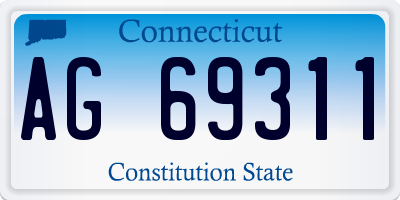 CT license plate AG69311