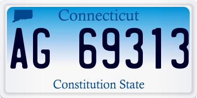 CT license plate AG69313