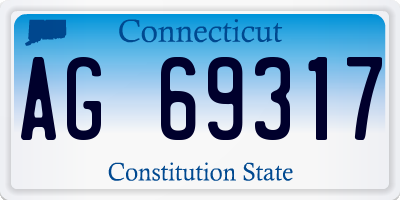 CT license plate AG69317