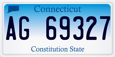 CT license plate AG69327