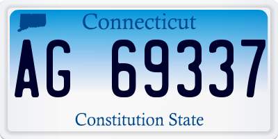 CT license plate AG69337