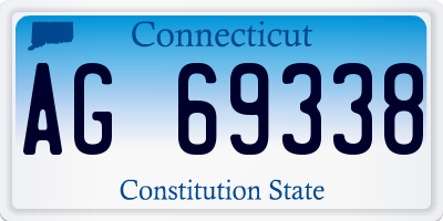 CT license plate AG69338