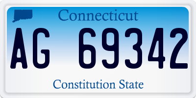 CT license plate AG69342