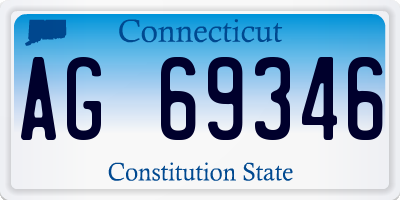 CT license plate AG69346