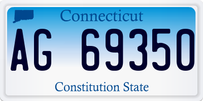 CT license plate AG69350