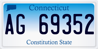 CT license plate AG69352
