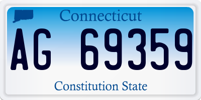 CT license plate AG69359
