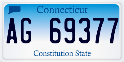 CT license plate AG69377