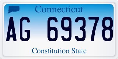 CT license plate AG69378