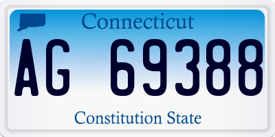 CT license plate AG69388
