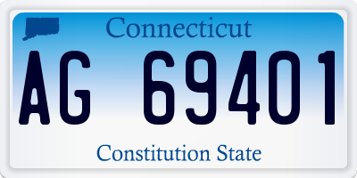 CT license plate AG69401