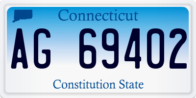 CT license plate AG69402