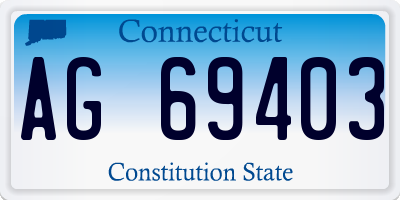CT license plate AG69403