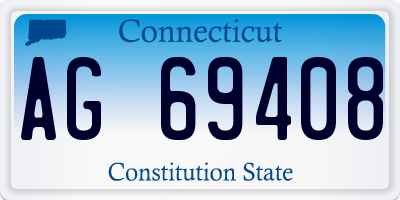 CT license plate AG69408